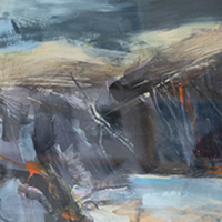 Creigiau Geirwon / Rugged Rocks 42 x 42cm, mixed media on paper - £450