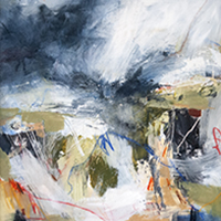 Glas Glogwynn / Grey Craggs 45 x 45cm, mixed media on wood - £575